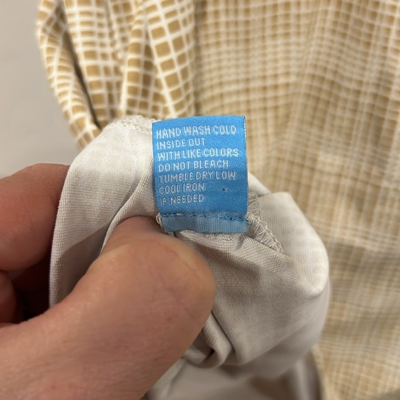 J. McLaughlin Calla Dress in Mini Mod Matrix Tan White Size Medium - Picture 8 of 8